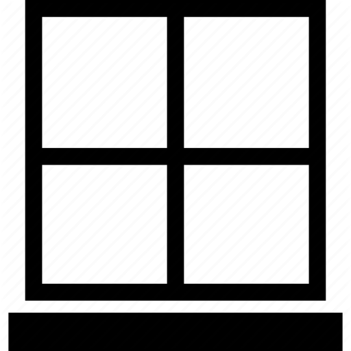 Black and white energy efficient window icon