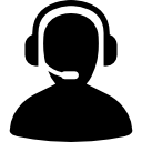 Customer service person wearing headset icon